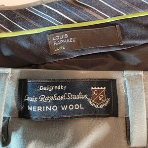 Louis Raphael Men's‎ Luxe Merino Wool Dress Pants Stone 36x30 Flat Front Slacks